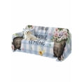 thumbnail image 2 of Blue Plaid Groundhog Couch Cover Sofa Covers 3 Cushion Sectional Couch, Spring Floral Butterfly Botanical Washable Sofa Covers Slipcover Sectional Sofa Cover, Furniture Protector 71"x150", 2 of 9
