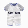 thumbnail image 2 of KPOPLK Baby Cotton Romper PJM Infant Boys Short Sleeve One-Piece Jumpsuit Sleeping Bodysuits Summer Loungewear Outfits 3-18M Size 6-9 Months,Blue, 2 of 9