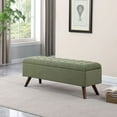 thumbnail image 2 of HomePop  Modern Storage Bench Neutral Geo Woven, 2 of 5