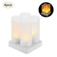 thumbnail image 3 of Leyfeng 4pcs/set Rechargeable LED Flickering Flameless Candles Tealight Candles Lights with Frosted Cups Charging Base Yellow Light AC100-240V, 3 of 8