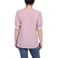 thumbnail image 3 of NY Collection Women's Short Sleeve Balloon Sleeve Top with Hardware, 3 of 4
