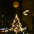 thumbnail image 3 of Lámpara de ventosa navideña con luces LED, campana, muñeco de nieve, estrella, decoración navideña para ventanas, lámpara colgante alimentada por batería para decoración del hogar, Navidad, 3 of 5