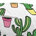 thumbnail image 3 of Cactus Pouf Cover with Zipper, Vases and Pots with Flowers Cartoon Drawing Colorful Summer Plants Design, Soft Decorative Fabric Unstuffed Case, 30" W X 17.3" L, Peach Pink Green, by Ambesonne, 3 of 5