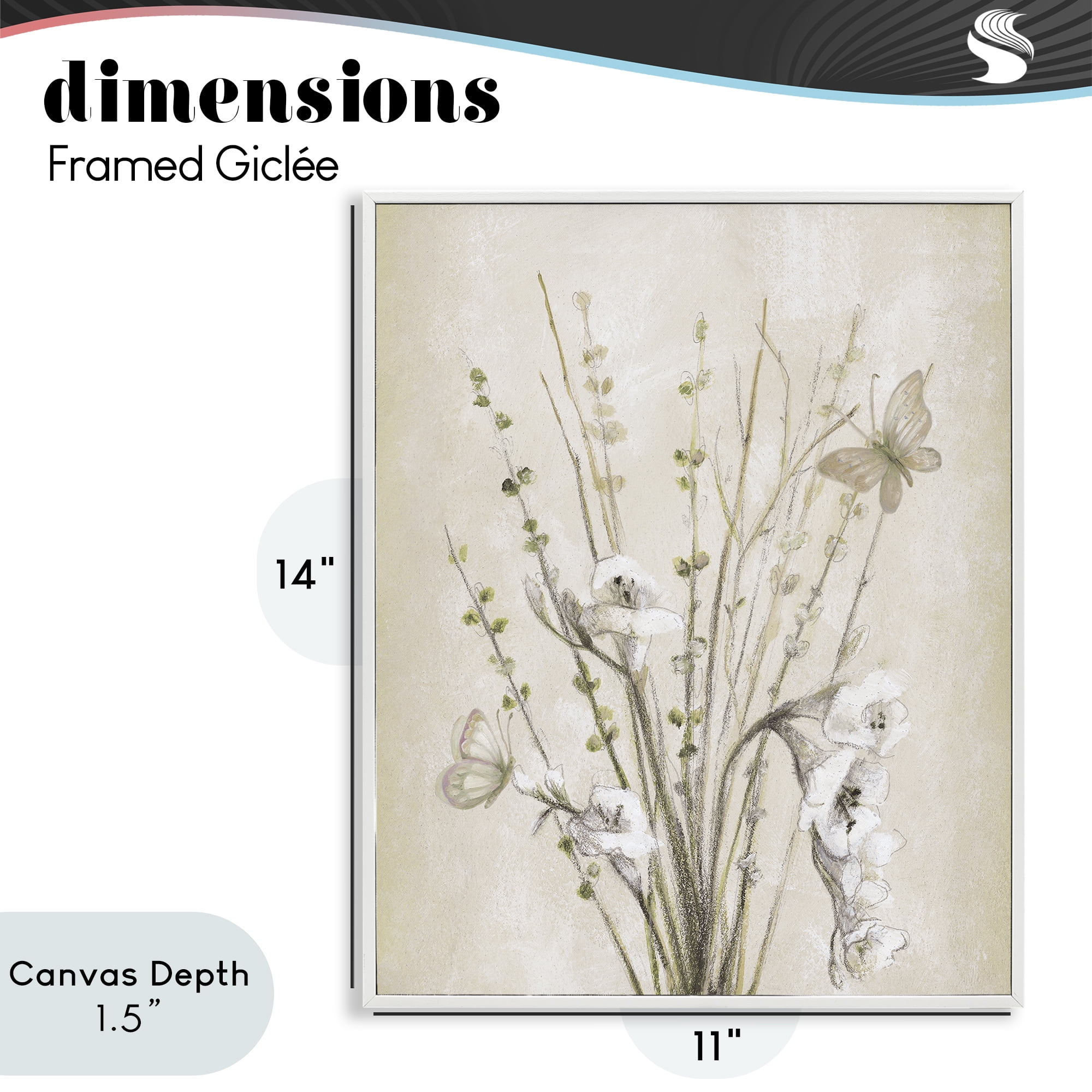 Stupell Industries Fresia & Date Branch White Framed Giclee Art, design by Lanie Loreth