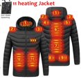 17 PCS heating Men Winter Warm USB Heating Jackets Smart Thermostat