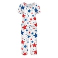 thumbnail image 4 of 4th of July Women's Pajama Sets 2026 Lounge Sleepwears Independece Day US Star Flower Printed Plus Size Short Sleeve Top and Capri Pants Pajama Set, 4 of 6
