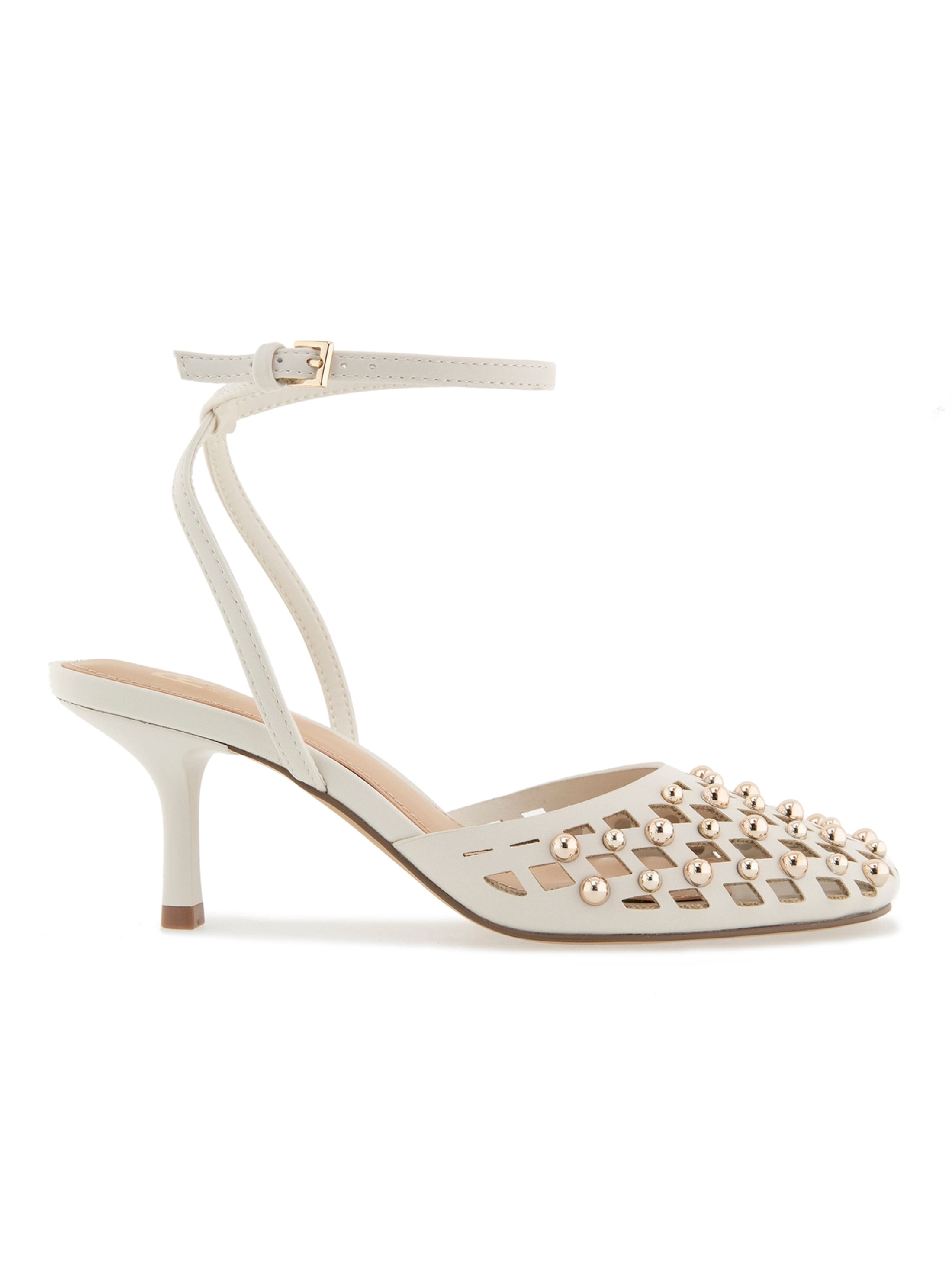 RM Rebecca Minkoff Women's Fiona Studded Kitten Heel with Ankle Strap