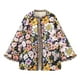 thumbnail image 1 of Chaqueta de algodón con encaje y hojas de loto acolchadas con estampado retro para mujer, 1 of 4