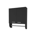 thumbnail image 2 of FM FURNITURE Goodyear medicine cabinet in melamine with a towel bar,black, 2 of 6