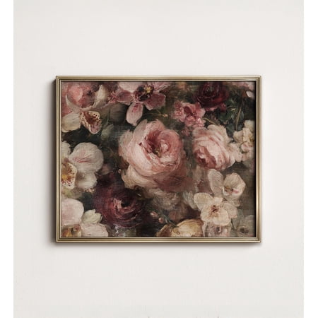 Dark Romantic Floral Rose Still Life Burgundy Botanical Decor Wall Art