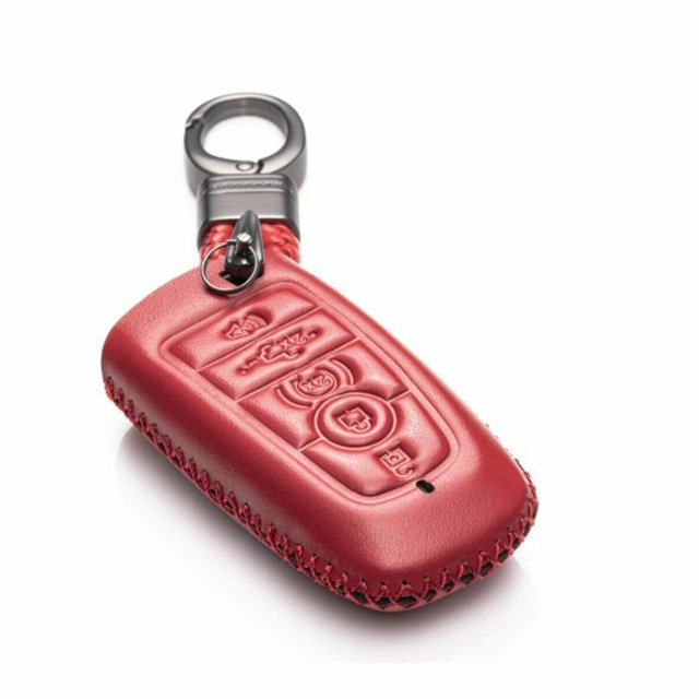 Para Ford Fusion F150 Explorer Mondeo Funda de cuero para mando a distancia de coche (rojo)