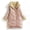 Pink, variant on Drovellove Plus Size Women's Long Sleeve Hooded Parka with Pockets – Casual Zip Up Outwear Jacket for Spring, Summer, and Cool Winter Evenings, Lightweight Polyester Coat for Daily Wear