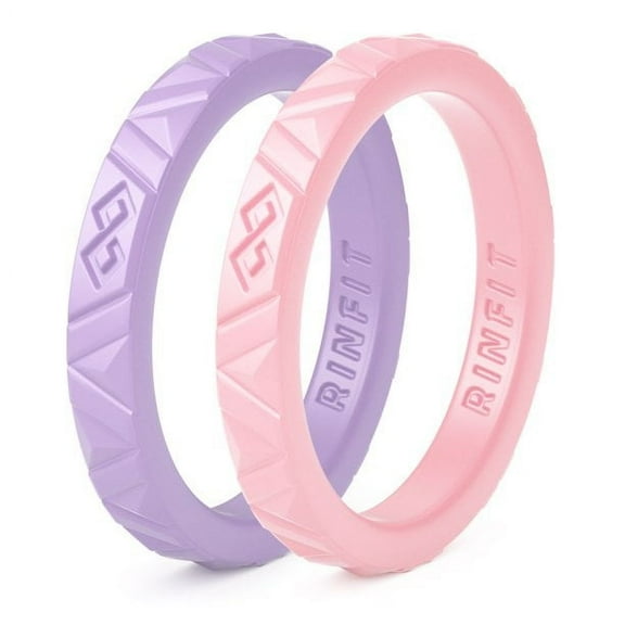 Silicone Rings by Rinfit - Safe & Durable Wedding Bands For Women - Stackable Infinity Rubber Rings - 2 Pack