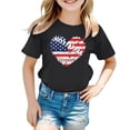 thumbnail image 4 of Bainana Girls Short Sleeve T-Shirt Toddler Cartoon Print Short Sleeve Crew Neck Tops Fashion Cute Little Girls Festival Party Playwear Summer Clothes Black Size 3-4 Years, 4 of 4