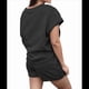 thumbnail image 3 of Conjunto de Pijama de 2 Piezas para Mujer, Color Liso, Cuello Redondo, Informal, de Tela Texturizada, Corta, Negro, XXL, 3 of 7