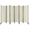 thumbnail image 2 of Costway 6-Panel Folding Room Divider 6FT Rolling Privacy Screen with Lockable Wheels White, 2 of 10