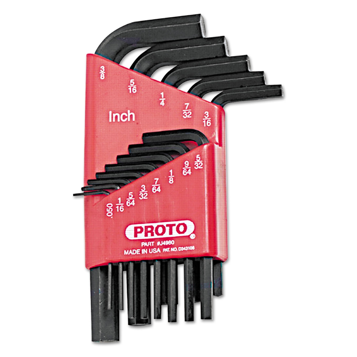 11pc for sale online PROTO J4968 Durable Black Oxide SAE T-handle Standard Hex Key Set 