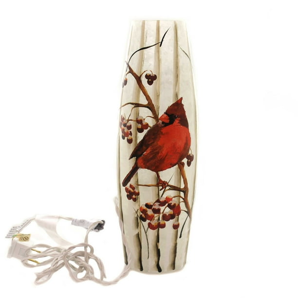 Stony Creek CARDINAL LIGHTED VASE TALL Glass Electric