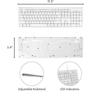 Macally White 104 Key Full Size USB Keyboard with Number Pad and Shortcut Keys for Mac