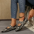 thumbnail image 3 of Women's Knit Ballet Flats Dress Shoes Fashion Casual Leopard Pointed Toe Slip on Loafers Walking Shoes Fall, 3 of 6