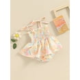 thumbnail image 2 of Biezeib Baby Girls Romper Dress, Tie-up Sleeveless Flower Print Bodysuits Summer Clothes, 2 of 6