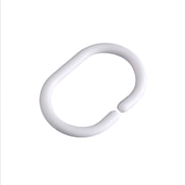 GOOHOCHY 48 Pcs C-shaped Hook Quiet Shower Curtain Hooks 48pcs White