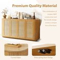 thumbnail image 7 of UZUGUL 4-Door Fluted Rattan Sideboard, Wood Color, Woven Accent, Sturdy & Stylish, 7 of 7