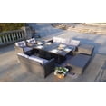 thumbnail image 3 of Abrihome NEW 7-Piece Patio Brown Conversational Sofa Set With Gas Firepit And Ice Container Rectangle Dining Table And Storage Box, 3 of 6
