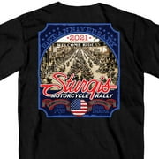 Official 2021 Sturgis Motorcycle Rally SPM1949 Men’s Black Main Street Photo T Shirt Large