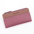 thumbnail image 1 of Simple Fashion Design Long leather Wallet Coin Purse Solid Color PU Leather Card Holder Case Bank Card Holder Wallets Korean Style Wallets Money Clutch Bag Women Wallets PURPLE, 1 of 8