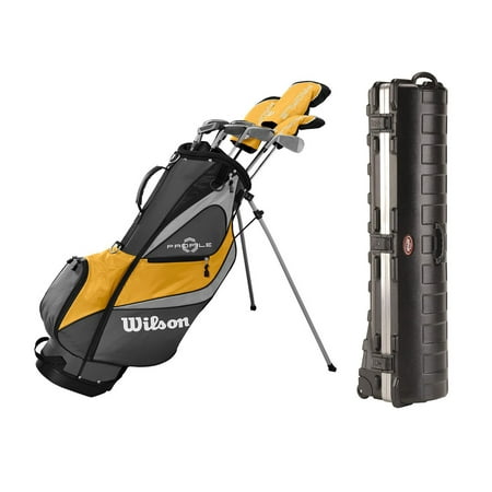 Wilson Profile XD Men's Graphite Golf Club Stand Bag Set & Wheeled Travel (Best Golf Club Travel Case)