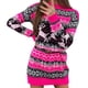 thumbnail image 1 of Vestido de suéter largo de manga larga con cuello redondo y diseño de alce navideño para mujer Fridja  nbo1604, 1 of 7