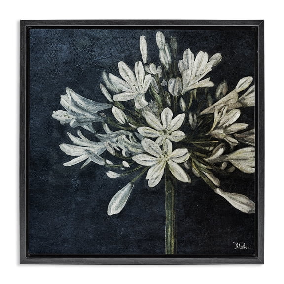Stupell Industries Transitional White Herb Blooms Black Floating Frame Canvas Art, 18 x 18, by Patricia Pinto