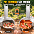 thumbnail image 3 of Segmart 12" Wood Pellet Pizza Oven, Portable Outdoor Pizza Maker with Fast Heating, Rotating Stone & Thermometer for Camping Backyard Patio, 3 of 11