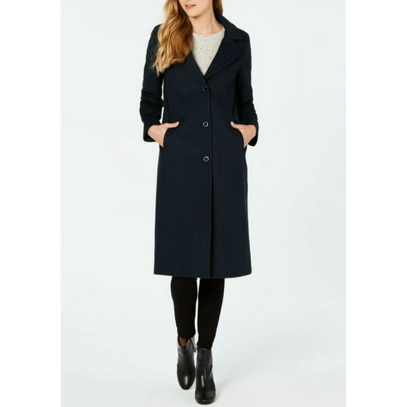 Jones New York Women's Black Single-Breasted Maxi Coat, 12