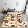 thumbnail image 5 of Honeii Holiday Thanksgiving Turkey Apple Family Dinner Print Fleece Blanket - Throw Blanket for Bed, Sofa, Couch, Camping, and Travel , Microplush Ultra Soft Warm Blanket-80"x60", 5 of 7