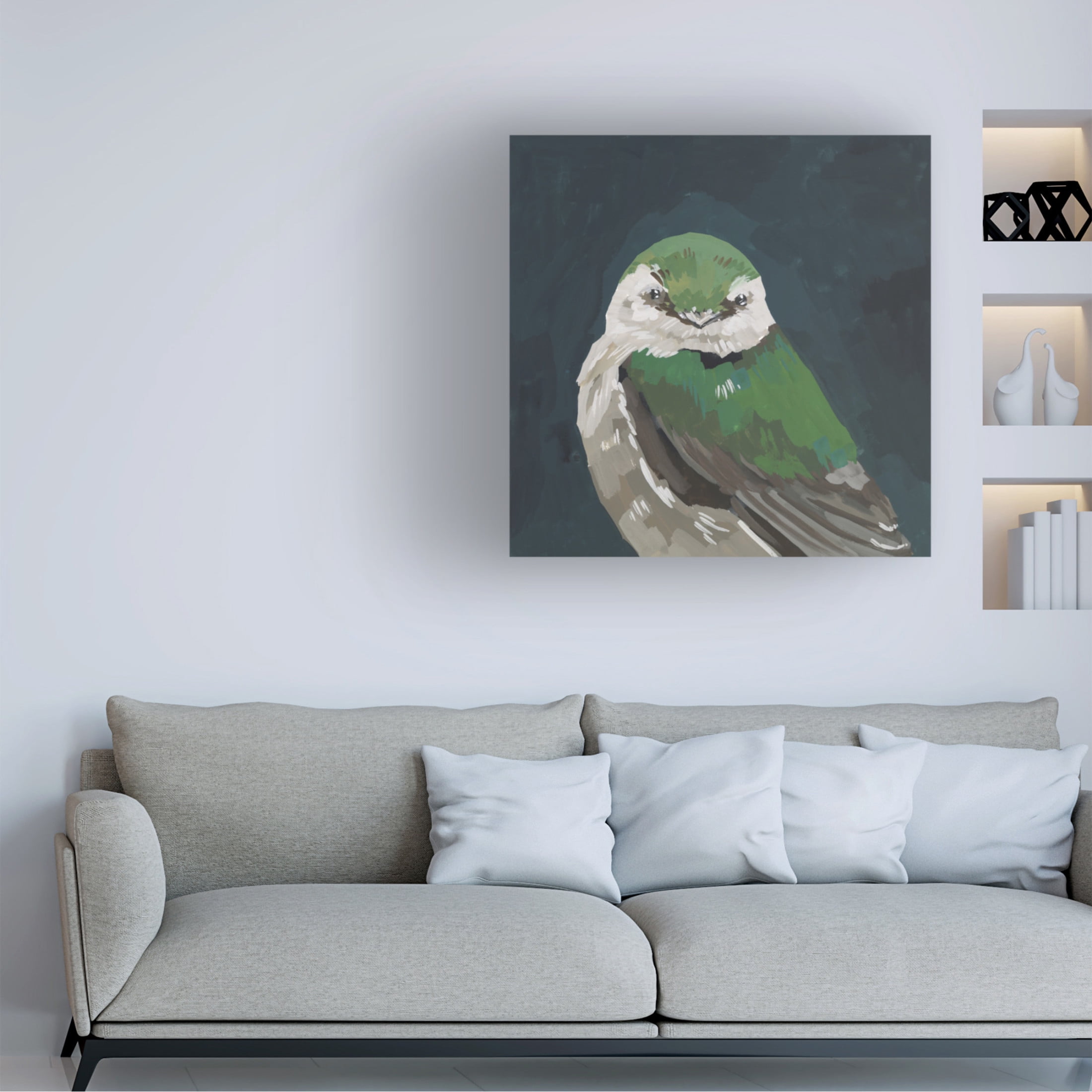 Canvas Wall Art - Melissa Wang 'Vivid Bird III' Wall Art for Living Room, Bedroom, or Office Décor by Trademark Fine Art - 14 x 14 Inches