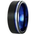 thumbnail image 4 of Wedding Rings Men or Women 8mm Black Gray & Blue Tungsten Wedding Band, 4 of 6