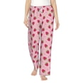 thumbnail image 2 of Goofa Strawberries Printed Soft Pajama Pants for Women, Wide Leg Comfy Casual Lounge Yoga Pants-Medium, 2 of 9