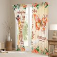thumbnail image 3 of Erosebridal Orange Butterfly Curtains and Drapes (52x63), Inspirational Quotes 30%-50% Blackout Curtains for Bedroom, Rose Floral Decor, 3 of 5