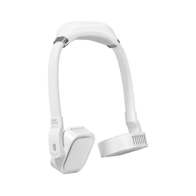 Ventilador personal portátil, estilo actualizado Diseño de auriculares 4000mah Ventilador de cuello ajustable de 3 velocidades con USB recargable Sin hojas Rotación libre de 360 grados Wearab