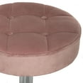 thumbnail image 2 of Hillsdale Furniture Nora Tufted Backless Adjustable Metal Vanity/Office Stool, Dusty Pink Velvet, 2 of 9