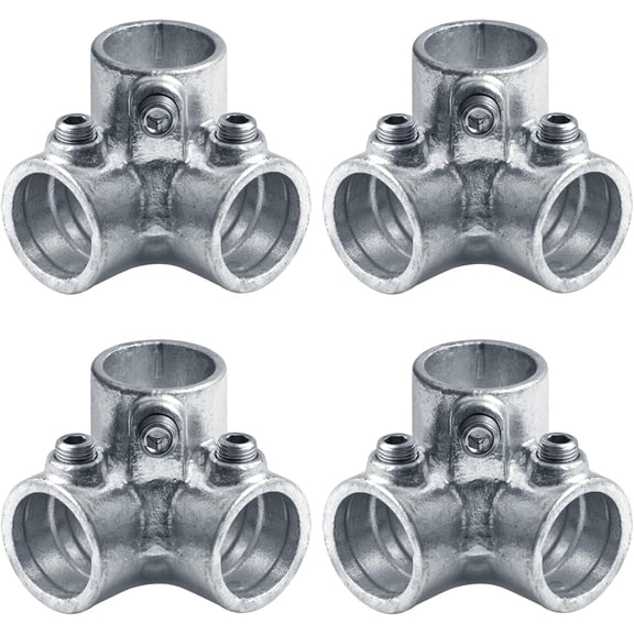 4 PCS Structural Pipe Fitting, 3 Way Corner Elbow Connector | Fits 1" Schedule 40 Galvanized