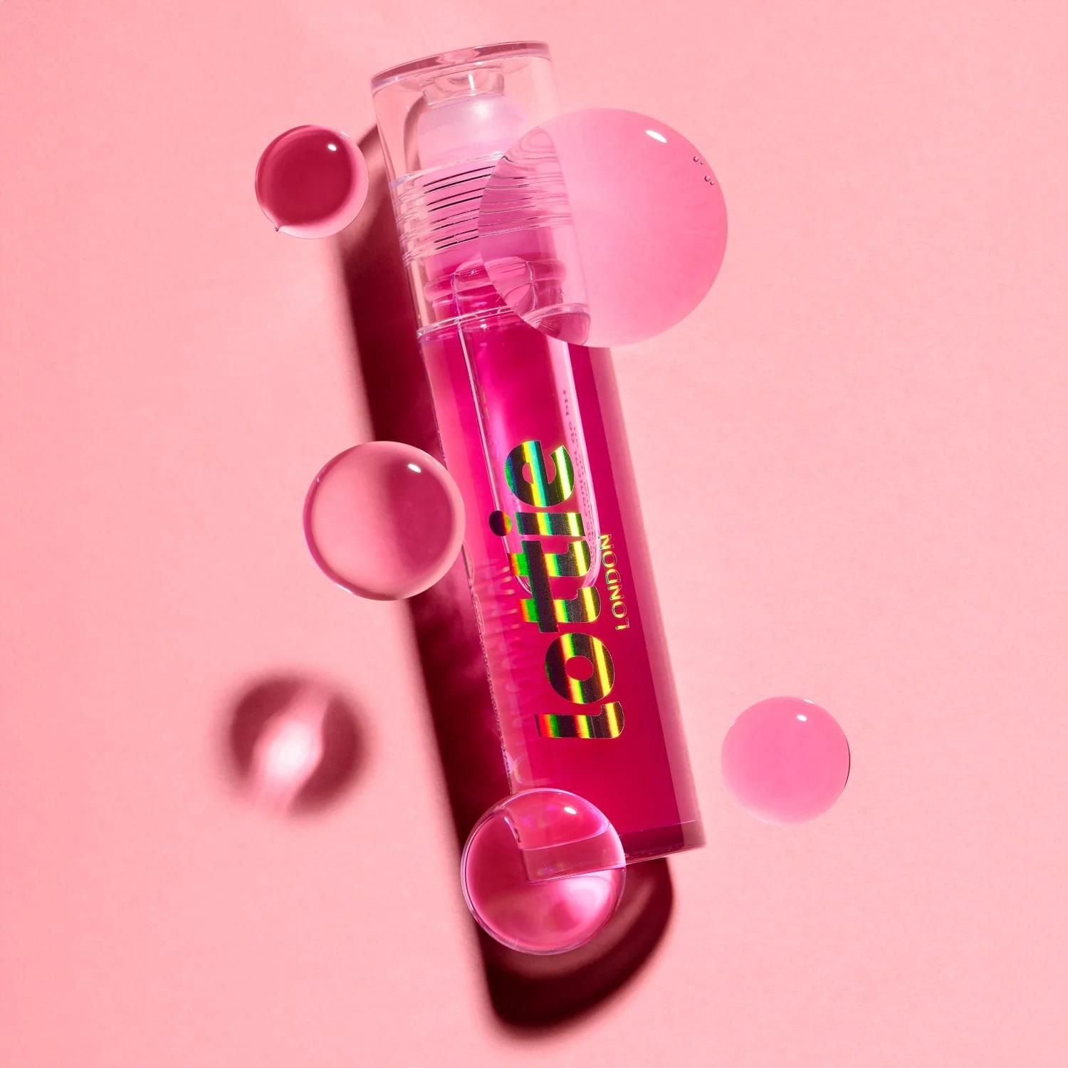 Lottie London - Roller Glaze Feeling Grape - Rollerball pH Color Changing Lip Oil in Pink - 0.23 Fl oz