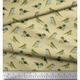 thumbnail image 2 of Soimoi Crepe Silk Fabric Flycathcer Bird Printed Fabric 1 Yard 42 Inch Wide, 2 of 5