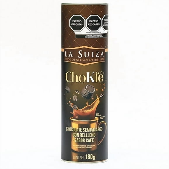 Chocolate La Suiza Chokfé semiamargo con relleno sabor café 180 g
