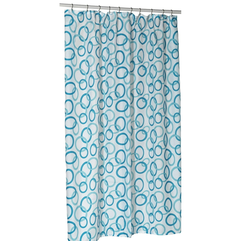 Royal Bath Circles Blue Stall Size 100 Polyester Fabric Shower Curtain