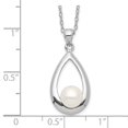 thumbnail image 2 of 925 Sterling Silver Rhod Plat 6-7mm White Button Freshwater Cultured Pearl Necklace 17 Inch Pendant Necklace for Women, 2 of 2