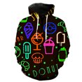 thumbnail image 1 of Sudadera con capucha luminosa con cremallera para hombre, con estampado 3D, estilo hip hop, divertida, unisex, informal, de manga larga, 1 of 6