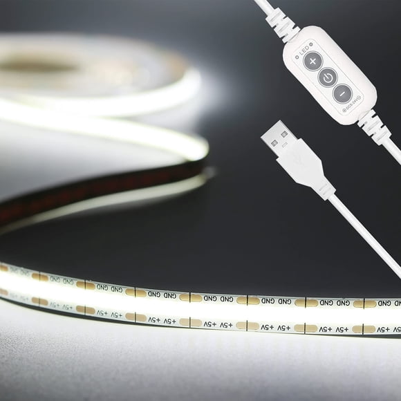 Tiras de luces LED COB PAUTIX de 5 V alimentadas por USB